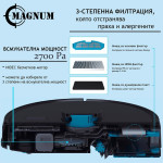 MAGNUM ONE  - Прахосмукачка робот с БГ приложение и сухо и мокро почистване, HEPA, бял или черен